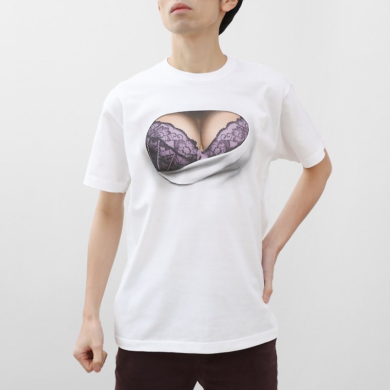 Mousou Burst T-shirts/ BLACK & PURPLE Bra/ M size - 中性连帽卫衣/T 恤 - 棉．麻 紫色