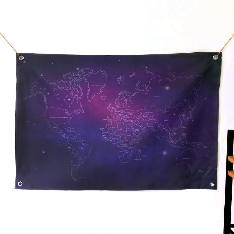 世界地图墙壁装饰 紫色星辰 - 墙贴/壁贴 - 其他材质 紫色