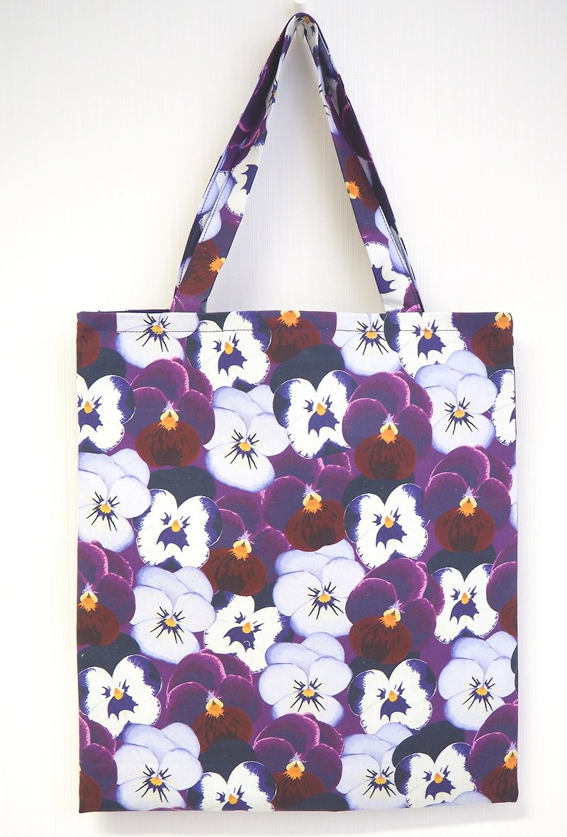 印花布 tote bag 肩背包 肩袋 独特 - 侧背包/斜挎包 - 纸 紫色