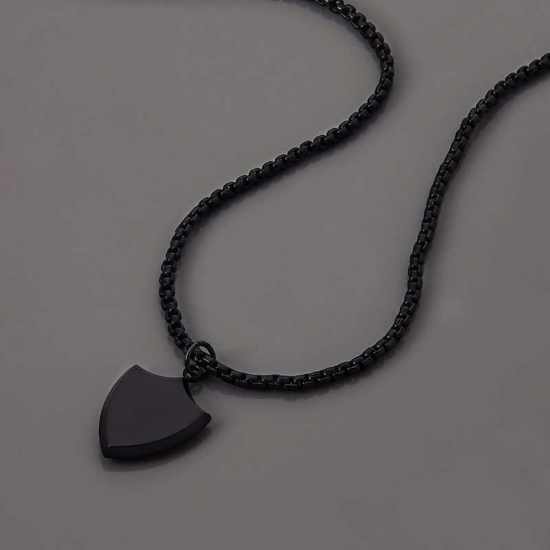 盾牌项链 Basic Shield Necklace - 项链 - 其他金属 黑色