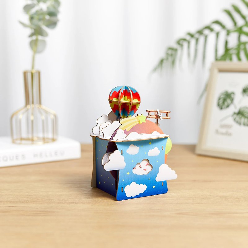 Jigzle 3D木拼图音乐盒 - 探险系列 梦之历险 | 生日礼物 - 拼图 - 木头 蓝色