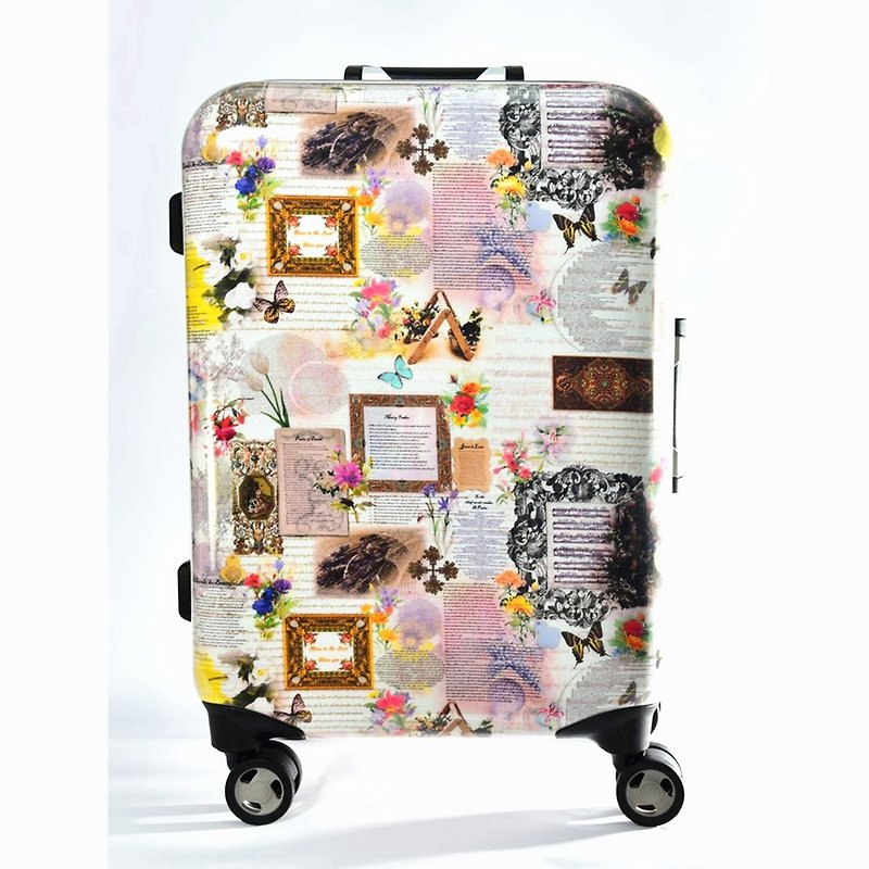 花草趣-手工印纹时尚铝框20寸行李箱/旅行箱 - 行李箱/行李箱保护套 - 铝合金 