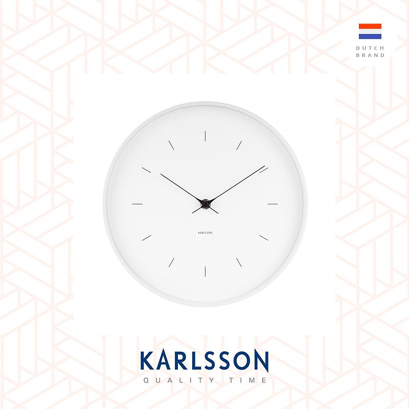 荷兰Karlsson wall clock 27.5cm Butterfly Hands white - 时钟/闹钟 - 其他金属 白色