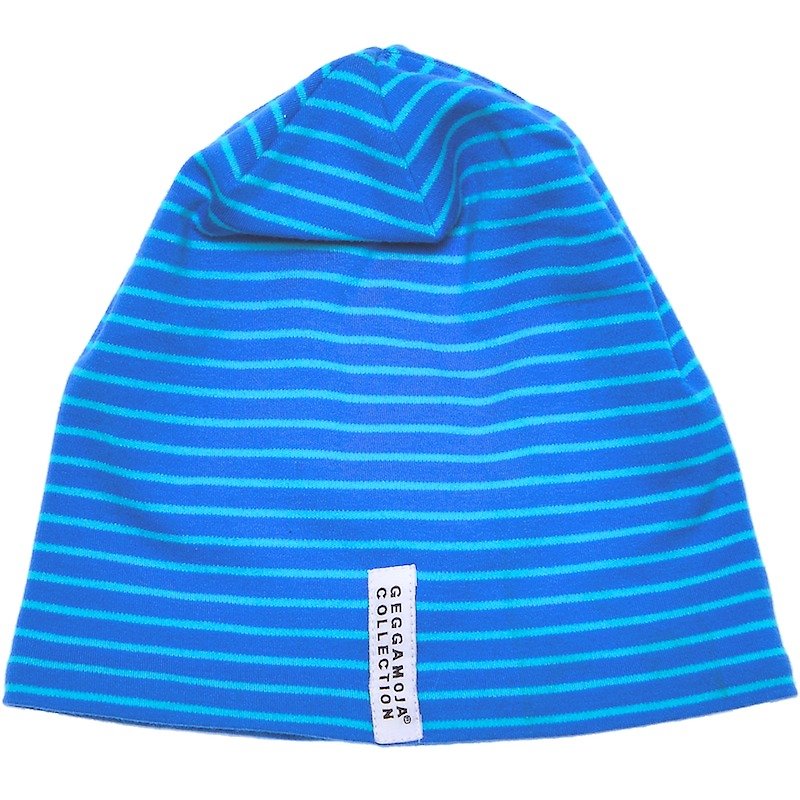 瑞典有机棉童帽1岁至4岁天空蓝/土而其蓝条纹 - 婴儿帽/发带 - 棉．麻 蓝色