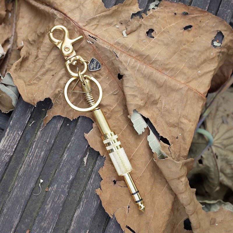 黄铜吉他导线头吊饰 钥匙圈 - 钥匙链/钥匙包 - 其他金属 咖啡色