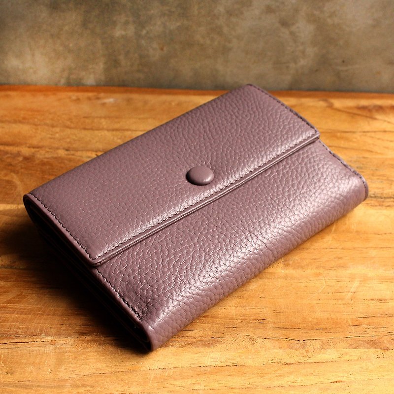 Leather Wallet - Melody - Purple / Mauve (Genuine Cow Leather) / Small Wallet - 皮夹/钱包 - 真皮 紫色