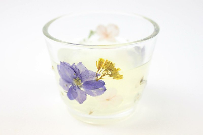定制订单-押花日式清酒杯/玻璃小水杯 - 茶具/茶杯 - 植物．花 紫色