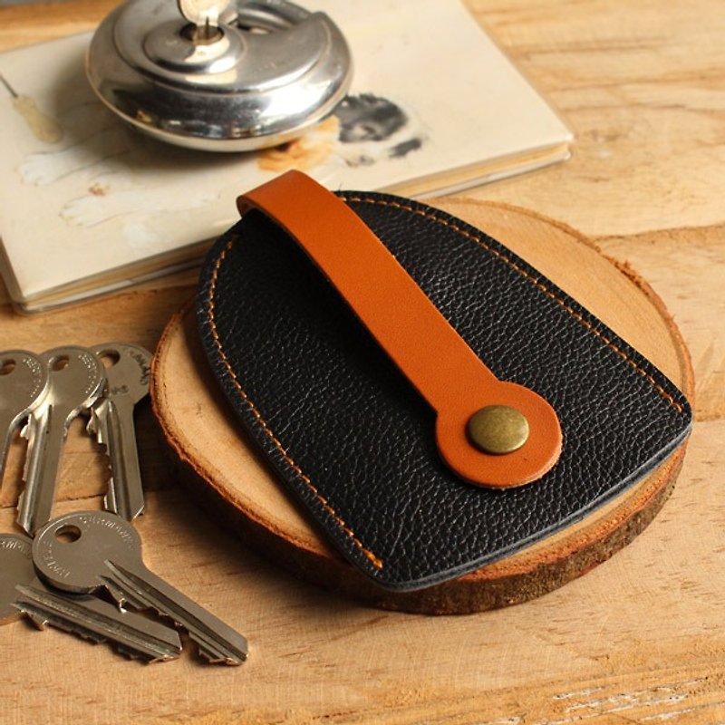 Key Case - Home (Black) / Key Holder / Key Ring / Key Bag (Genuine Cow Leather) - 钥匙链/钥匙包 - 真皮 