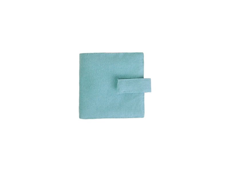 【折叠短夹】- 湖水蓝 - 皮夹/钱包 - 棉．麻 蓝色