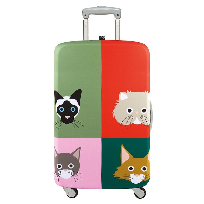 LOQI 行李箱外套 猫大爷【M号】 - 行李箱/行李箱保护套 - 聚酯纤维 红色
