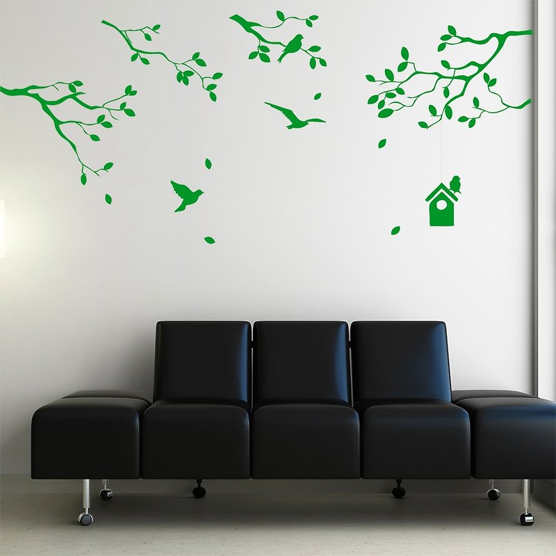 Smart Design 创意无痕壁贴◆鸟儿与树(8色可选) - 墙贴/壁贴 - 纸 红色