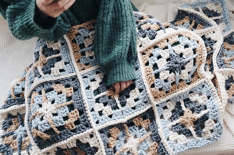手作材料包 编织一条复古花砖毯 含影片教学 - 编织/刺绣/羊毛毡/裁缝 - 棉．麻 