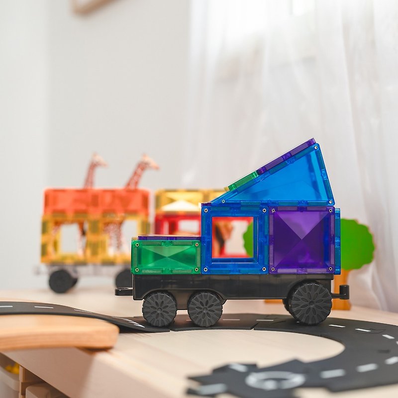 澳洲Connetix彩虹磁力积木-磁力运输车组(50pc) - 玩具/玩偶 - 塑料 