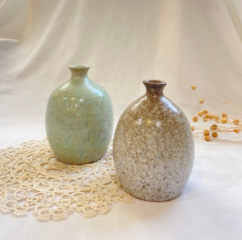 【好日恋物】日本手作陶瓷绿釉棕釉色花器花瓶仪式感 - 花瓶/陶器 - 陶 咖啡色