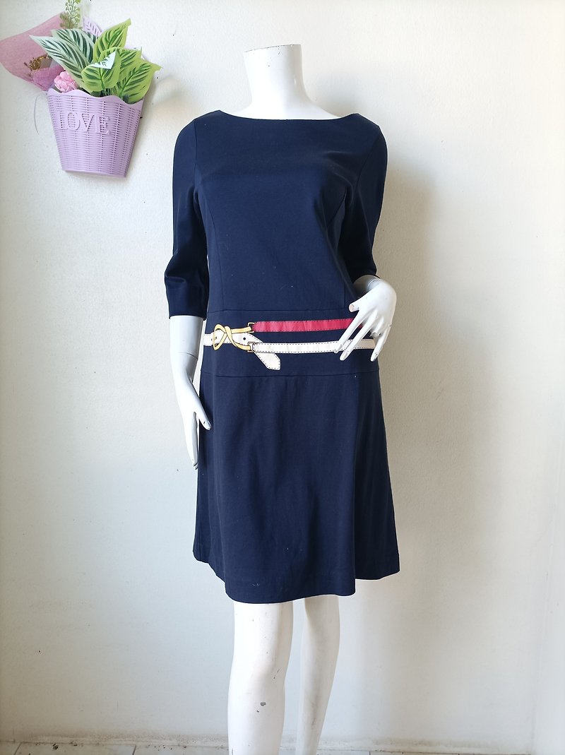 Vintage Roberta di Camerino Designer Cotton dress - Size 11 ( M) - 洋装/连衣裙 - 棉．麻 