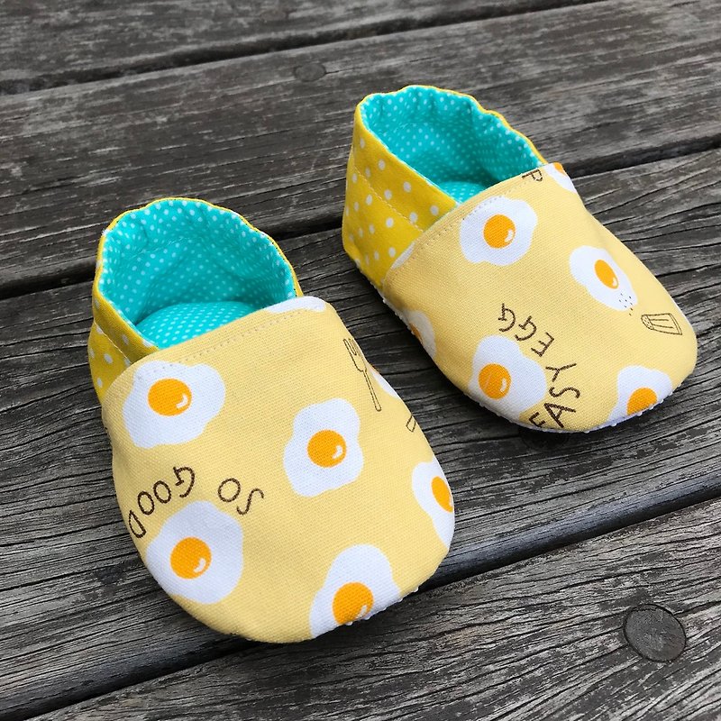 荷包蛋学步鞋.婴儿鞋手工鞋 - 童装鞋 - 棉．麻 黄色
