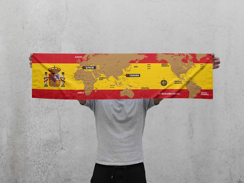 Make World地图制造运动毛巾 (西班牙) - 毛巾浴巾 - 聚酯纤维 