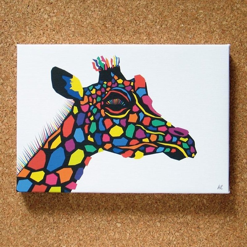 艺术 海报 绘画 挂画 时尚 优雅 长颈鹿 动物 壁贴 创意 色彩 - 海报/装饰画/版画 - 其他材质 多色