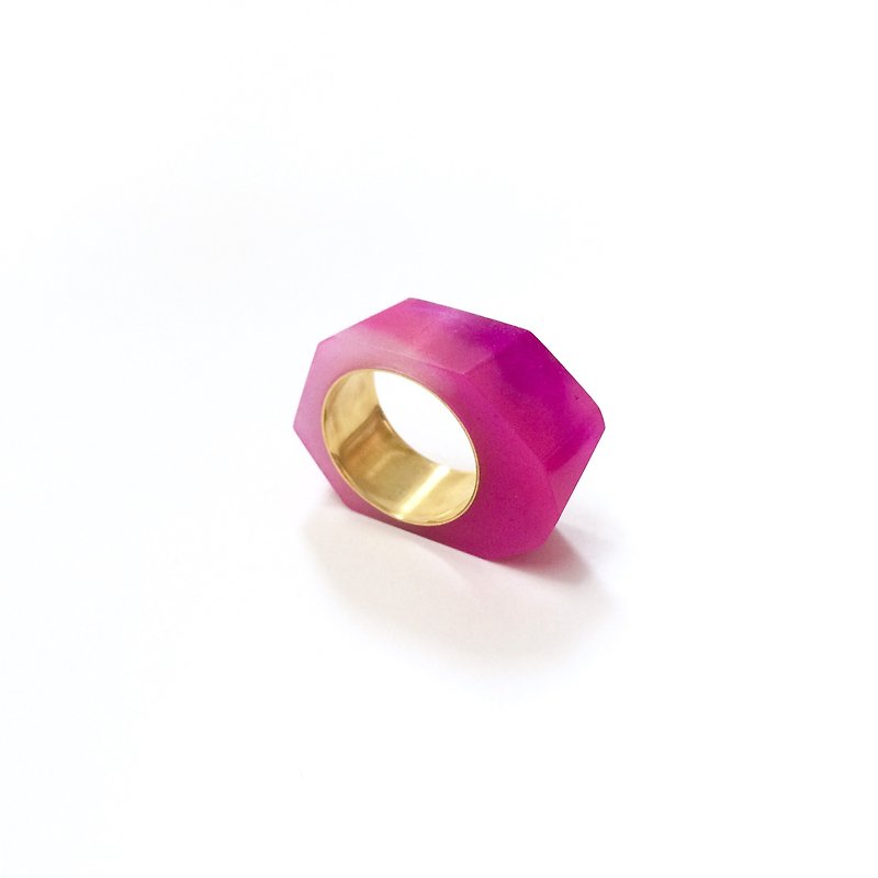 PRISMリング　ゴールド・パープル　ピンク - 戒指 - 树脂 紫色