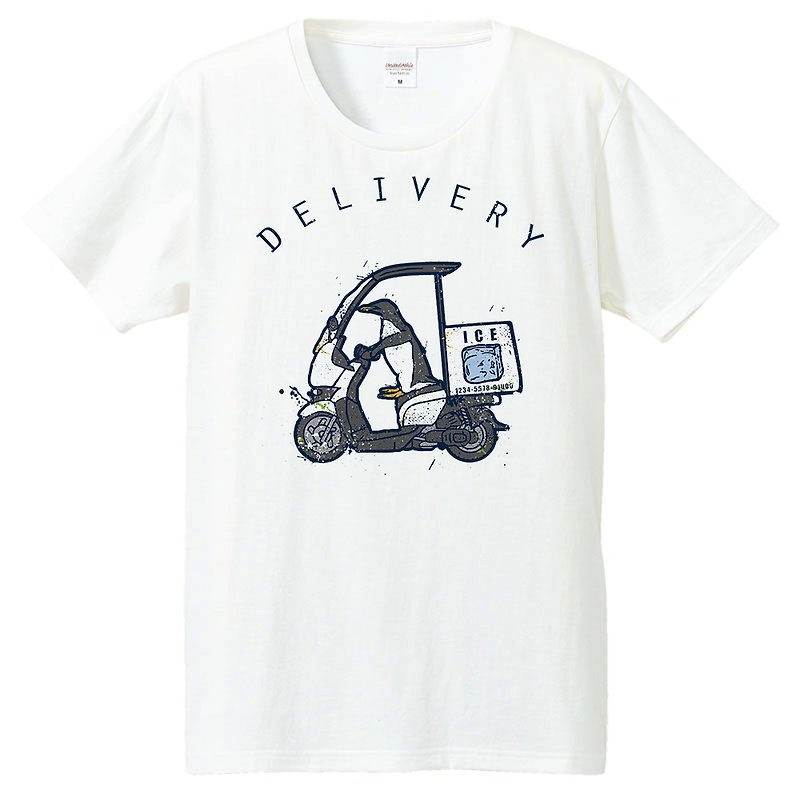 T-shirt / Delivery Penguin - 男装上衣/T 恤 - 棉．麻 白色