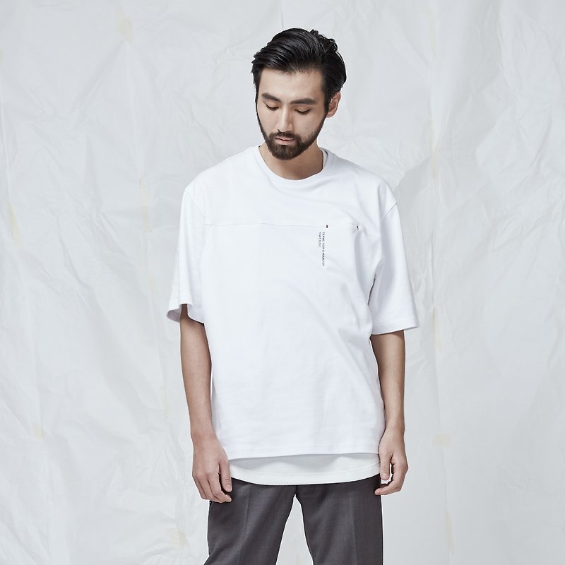 DYCTEAM - Fifth Tee - 男装上衣/T 恤 - 棉．麻 白色