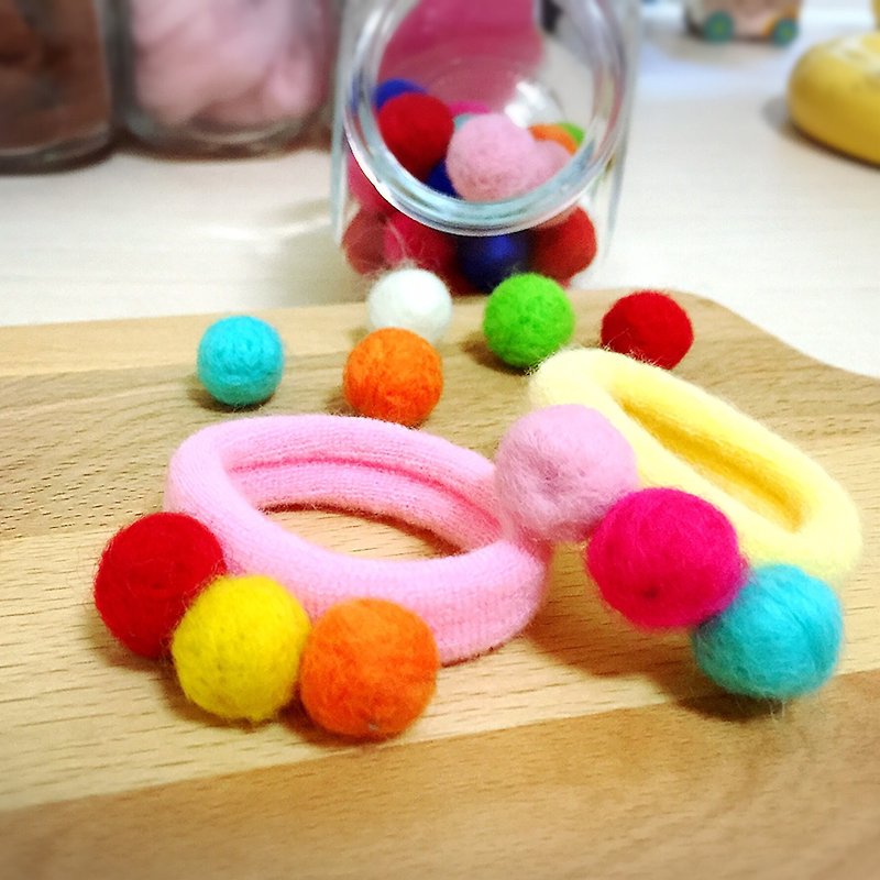 Hanju's羊毛儿。手作 DIY 儿童 发带 发圈 发饰 羊毛毡 - 其他 - 羊毛 粉红色