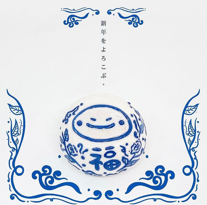 青花瓷の达摩 - 摆饰 - 陶 白色