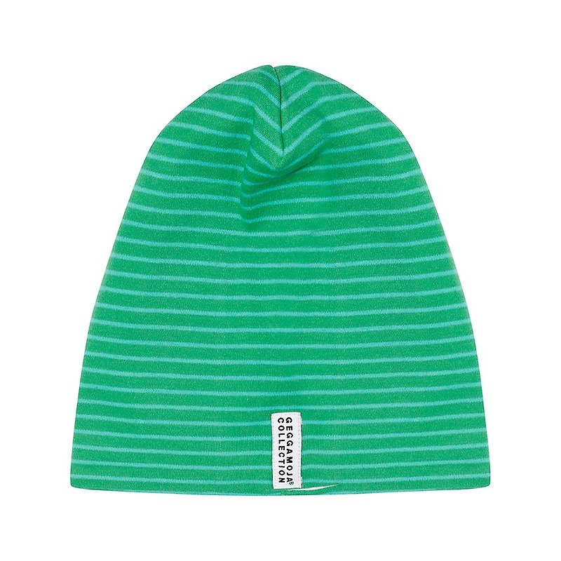 【北欧童装】瑞典有机棉条纹儿童帽子5岁至6岁绿/青绿条纹 - 婴儿帽/发带 - 棉．麻 绿色