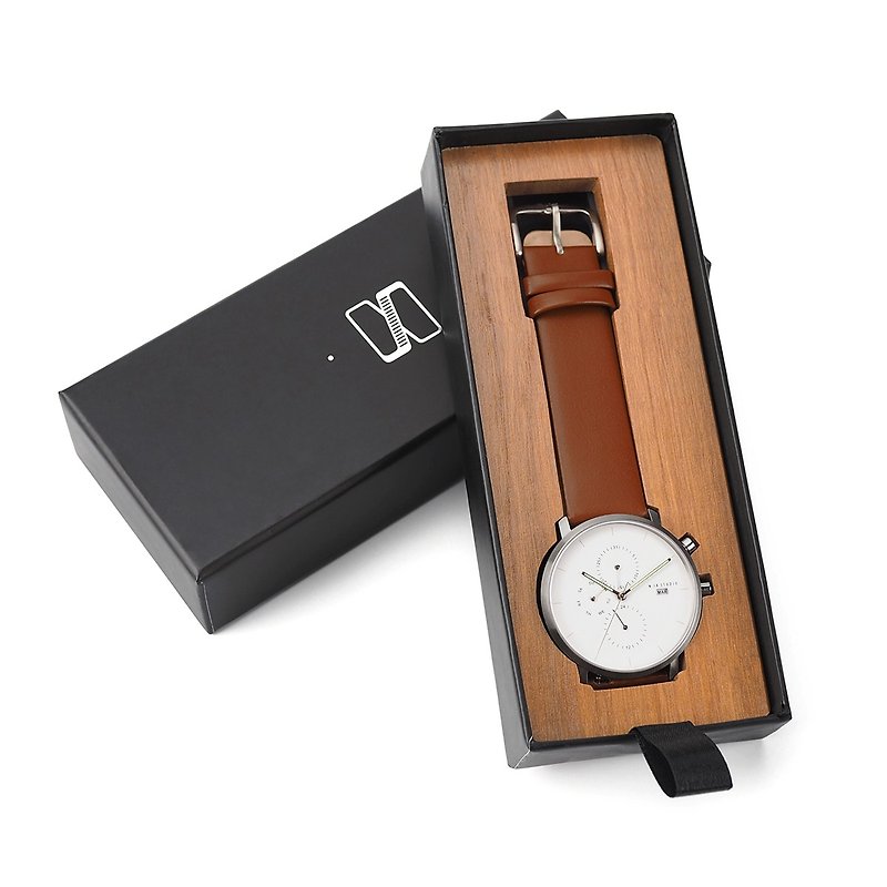 Minimal Watches : MONOCHROME CLASSIC - PEARL/LEATHER (Brown) - 男表/中性表 - 真皮 咖啡色