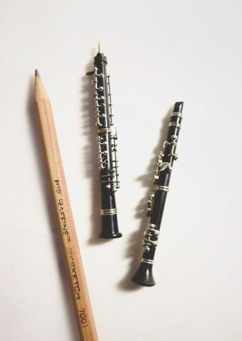 【竖笛/双簧管】mini Clarinet 质感迷你模型吊饰 包装配件定制 - 吊饰 - 塑料 黑色