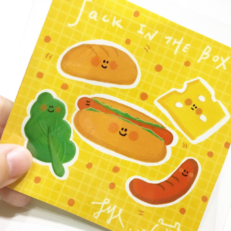 Jack in the box 趣味热狗堡刀模贴纸 - 贴纸 - 纸 