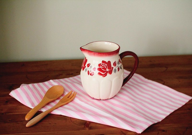 法国进口设计efya Lisette复古系列 玫瑰 水壶 花瓶 牛奶壶 - 厨房用具 - 陶 