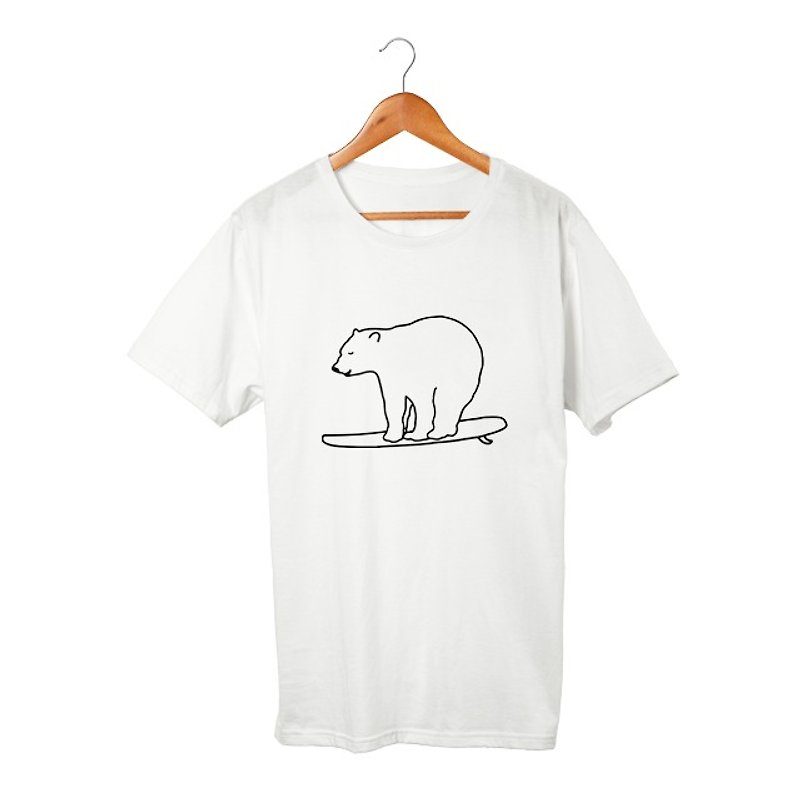 Surfing Bear T-shirt - 男装上衣/T 恤 - 棉．麻 白色