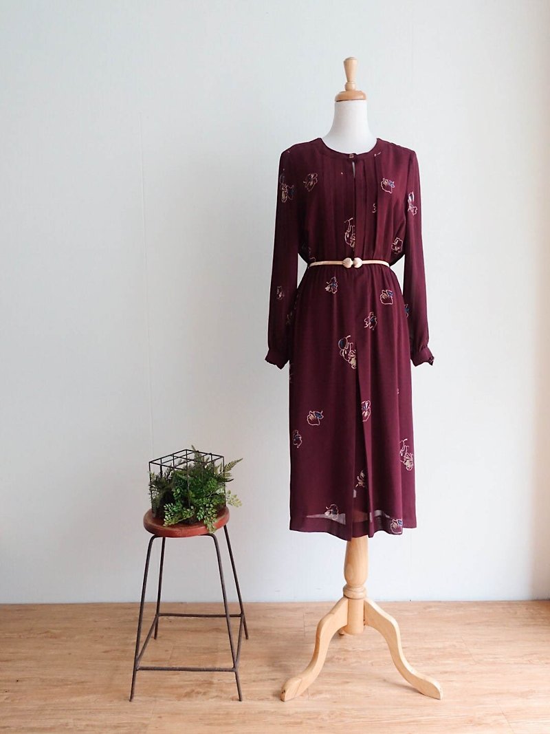 Vintage / 长袖洋装 no.159 tk - 洋装/连衣裙 - 聚酯纤维 多色
