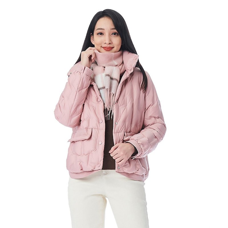 KeyWear  短版白鹅绒轻羽绒外套-粉红-0DB04324 - 女装休闲/机能外套 - 聚酯纤维 粉红色