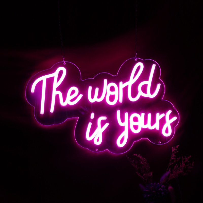 The world is yours霓虹灯LED发光字Neon Sign - 灯具/灯饰 - 压克力 透明