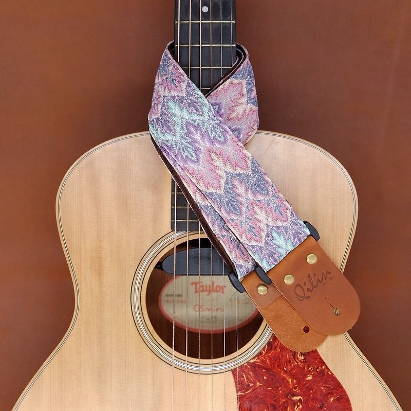 桃红色泰国被编织的吉他皮带 - 吉他/乐器 - 真皮 粉红色