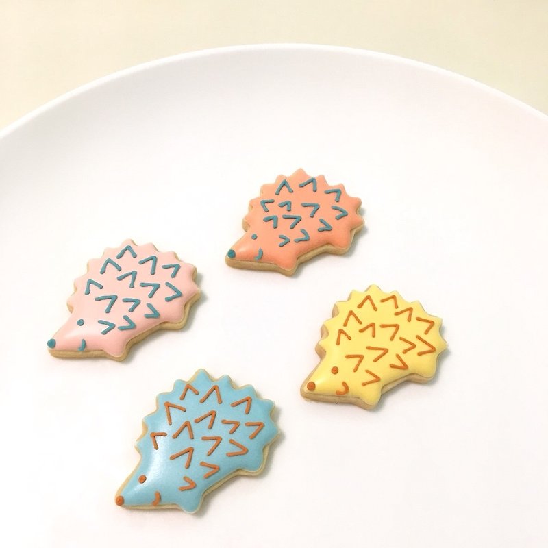 快乐小刺猬 糖霜饼干 20片 (4色各5片) - 手工饼干 - 新鲜食材 