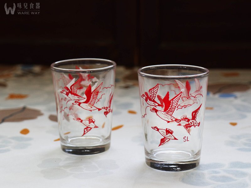 热炒啤酒杯-飞雁 (早期/旧物/玻璃/水杯) - 杯子 - 玻璃 多色