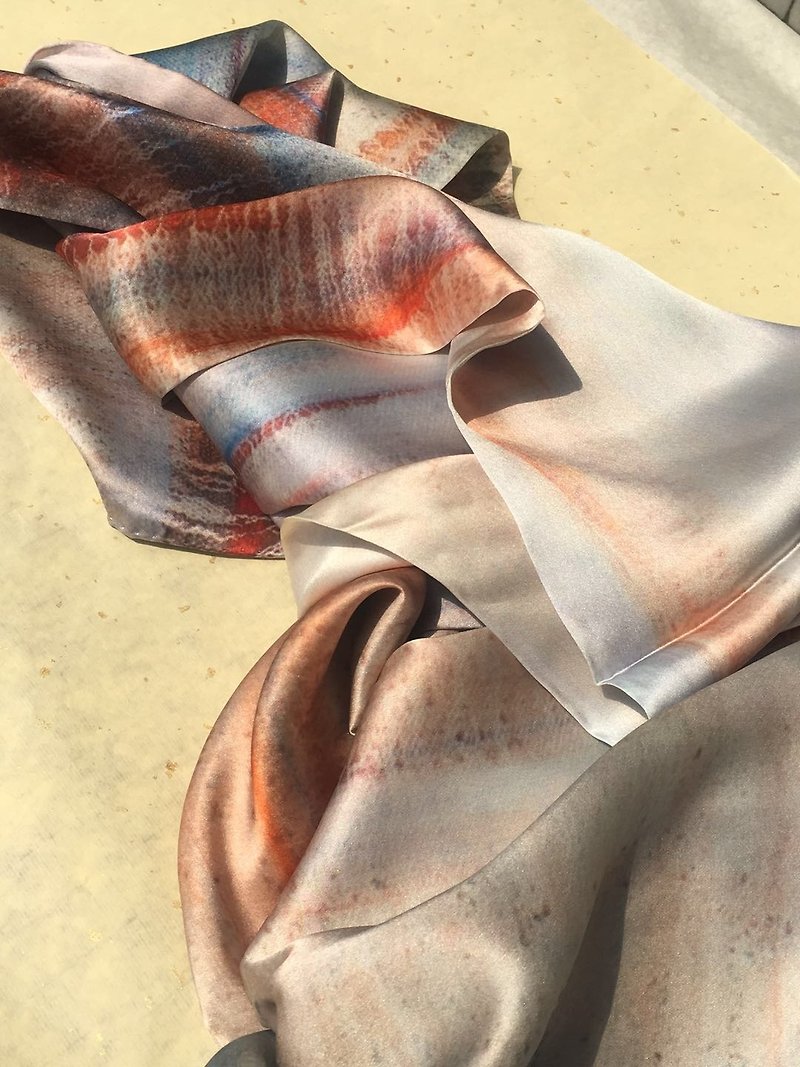 橙色云海艺术丝巾 - 丝巾 - 丝．绢 