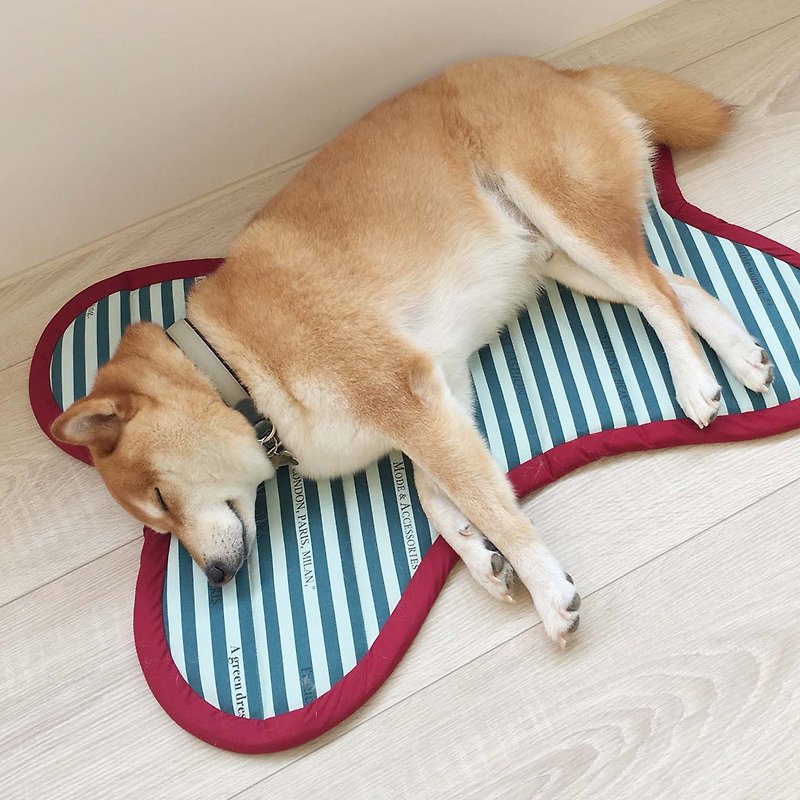 狗狗-时尚宠物垫(条纹蓝) - 床垫/笼子 - 棉．麻 蓝色