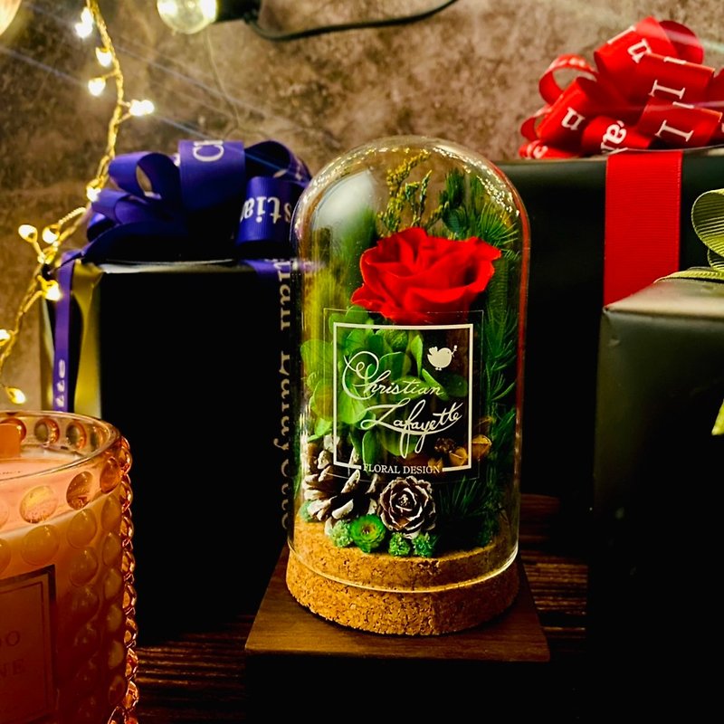 圣诞款玻璃罩小花园 永生花 干燥花 生日礼物 圣诞礼物 交换礼物 - 干燥花/捧花 - 植物．花 多色