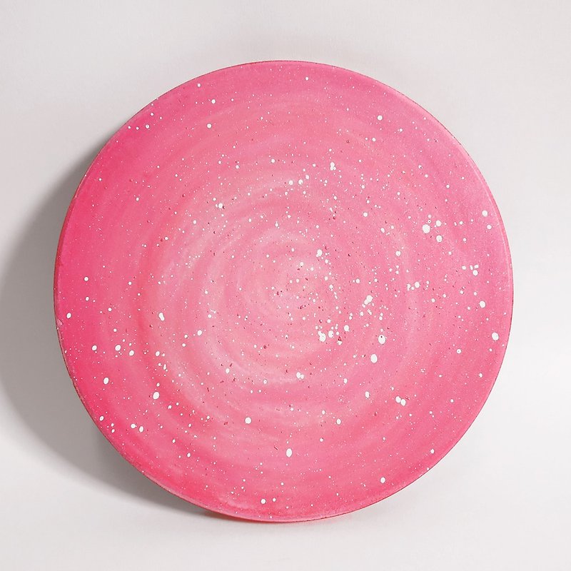 星空手绘杯垫 / 粉红星球 - 杯垫 - 陶 粉红色