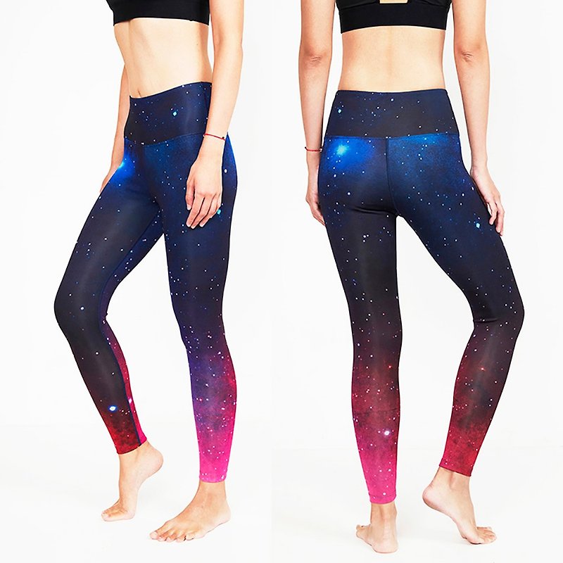 【ELASTI】典莎瑜珈裤-碘纱抗菌机能-星光银河 - 女装瑜珈服 - 其他人造纤维 多色