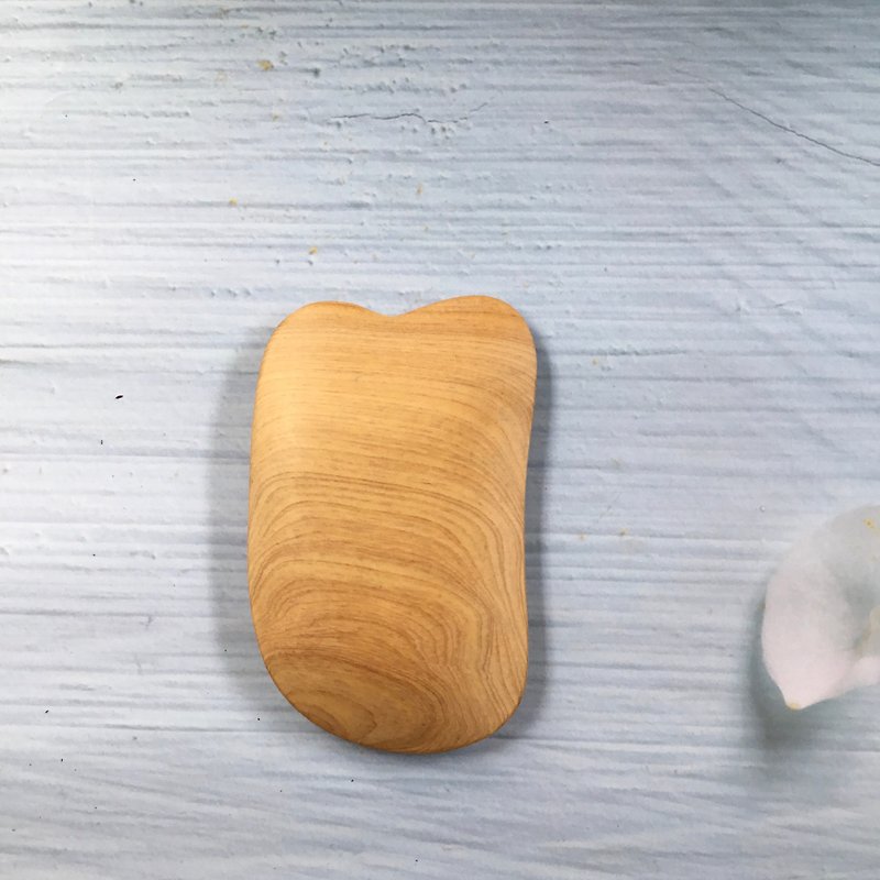 台湾桧木脸部按摩刮痧板 编号F37 - 脸部按摩/清洁工具 - 木头 咖啡色