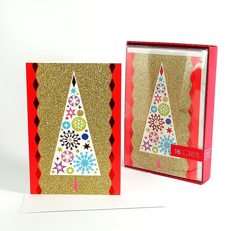 耶诞树亮光芒 耶诞盒卡16入【Hallmark-卡片 圣诞节系列】 - 卡片/明信片 - 纸 多色