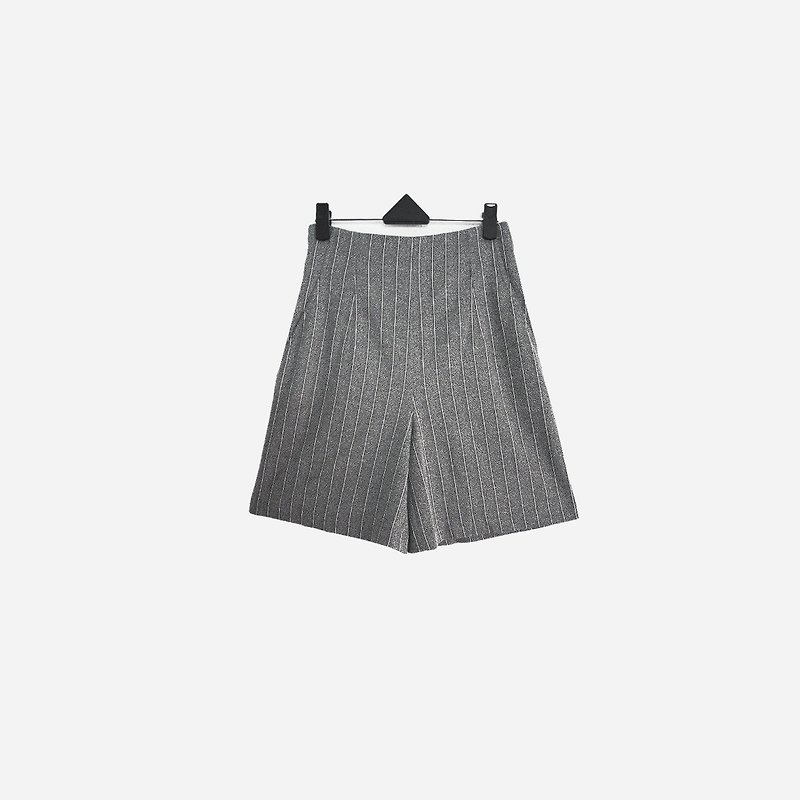 脱臼古着 / 直条细纹短裤 no.641  vintage  - 女装长裤 - 其他材质 灰色