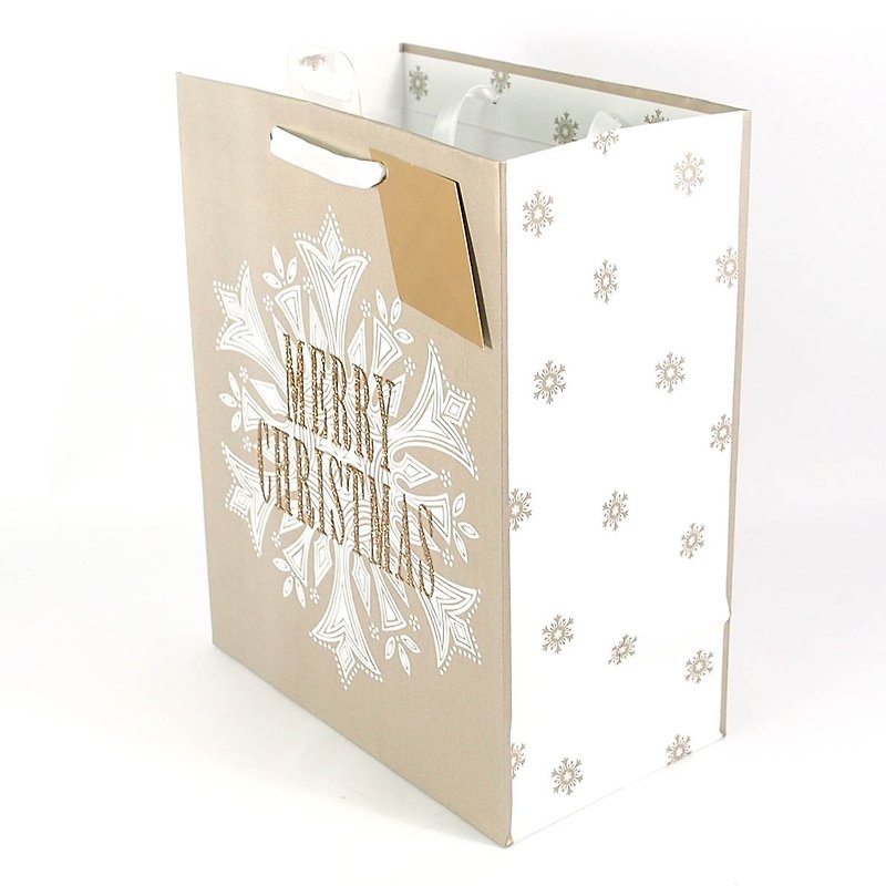 精致雪花 耶诞礼物袋【Hallmark-礼物袋/纸袋 圣诞节系列】 - 包装材料 - 纸 金色