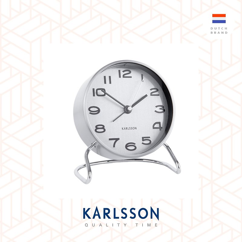 (闹钟功能不良, 惜品) 荷兰Karlsson, Alarm Clock Classical 银 - 时钟/闹钟 - 其他金属 银色