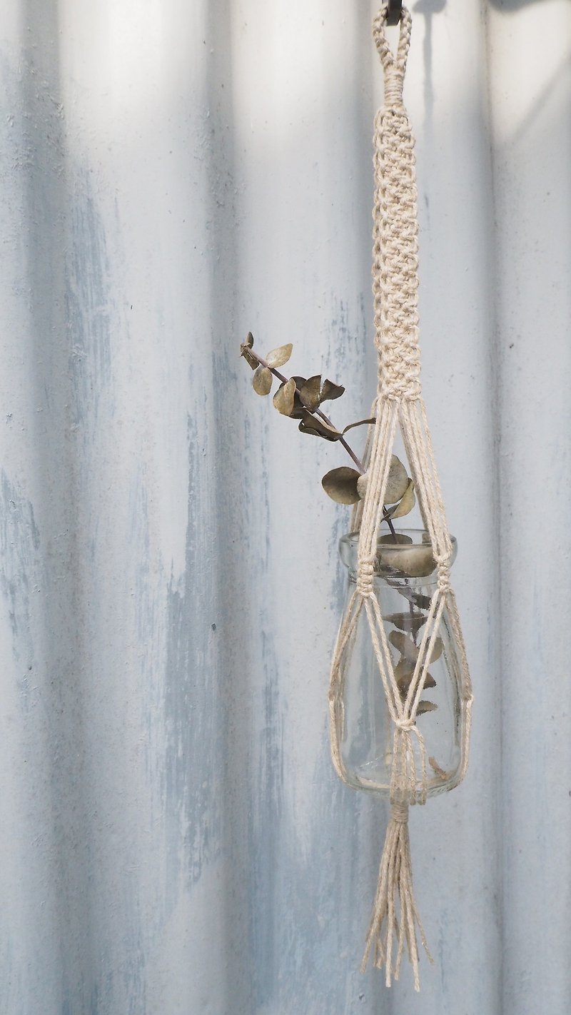 麻绳编织器物吊篮 - 植栽/盆栽 - 棉．麻 咖啡色